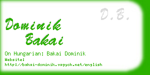 dominik bakai business card